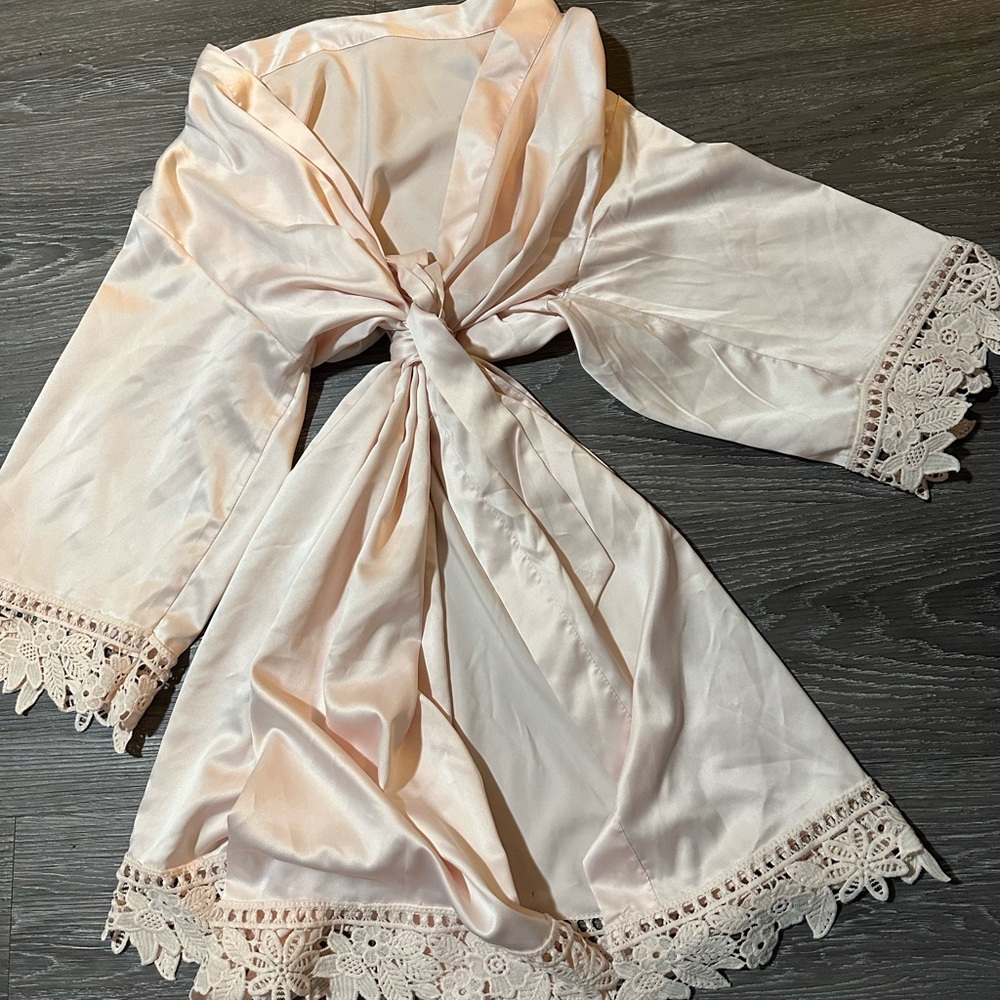 Satin Light Pink Robe